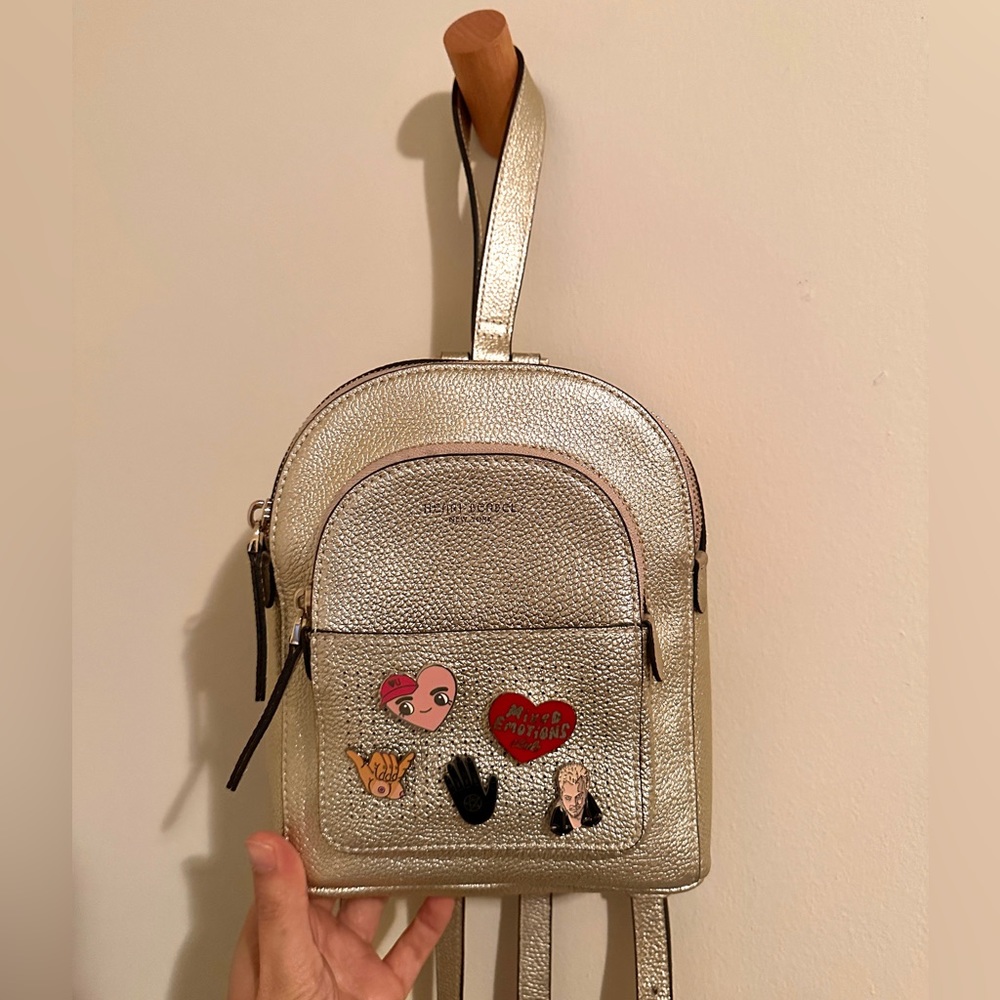 Henri Bendel Gold Mini Backpack